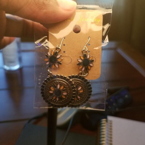 Flower Earrings Dangle Drop Dangling Unique Boho Bohemian Jewelry Ladies Fashion - Picture 6 of 6